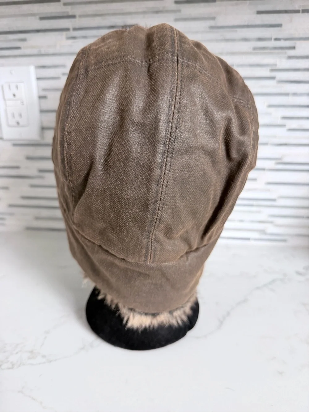 Vintage Faux Fur winter Aviator Trapper Hat - Brown